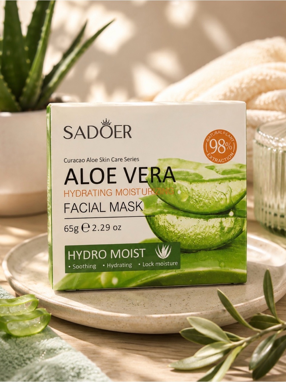 Aloe Vera Hydro Moist Hydrating Facial Mask - Green